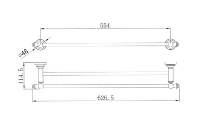 Double Towel Rail 600mm Perth Australia