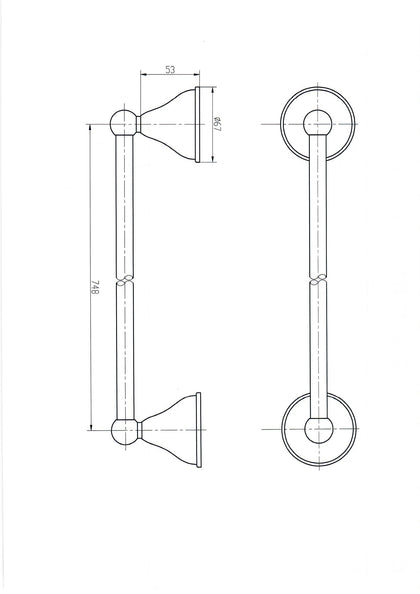 Single Towel bar Ivory